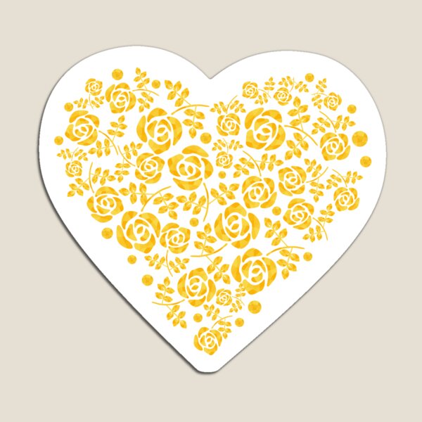 Rose modeled in a heart Magnet