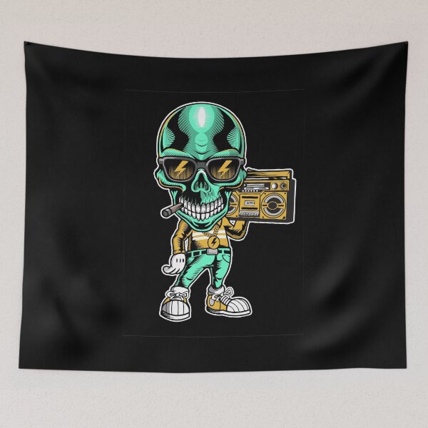 Item preview, Blue Skull Boombox designed and sold by obviouslogic.