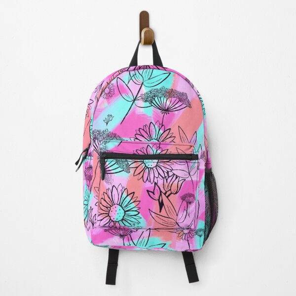 Item preview, Pink and Orange Paintbrush Florals designed and sold by DesignsByJaycee.