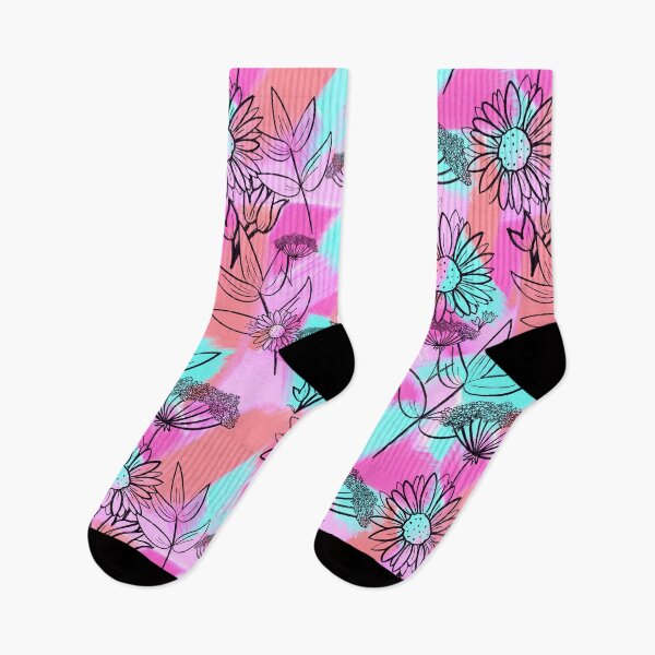 Item preview, Pink and Orange Paintbrush Florals designed and sold by DesignsByJaycee.