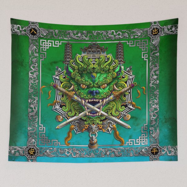 Item preview, Chinese Lion from Taiwan - Nature Green and Blue designed and sold by Abysm Internal.