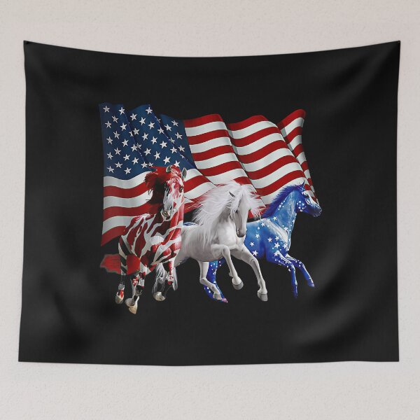 Item preview, Patriotic US Flag 4th Of July Horse Lovers designed and sold by Vignette2323.