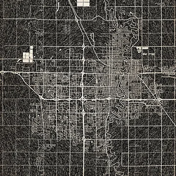 Imagen de la obra Fargo map North Dakota Ink lines de InkMaps