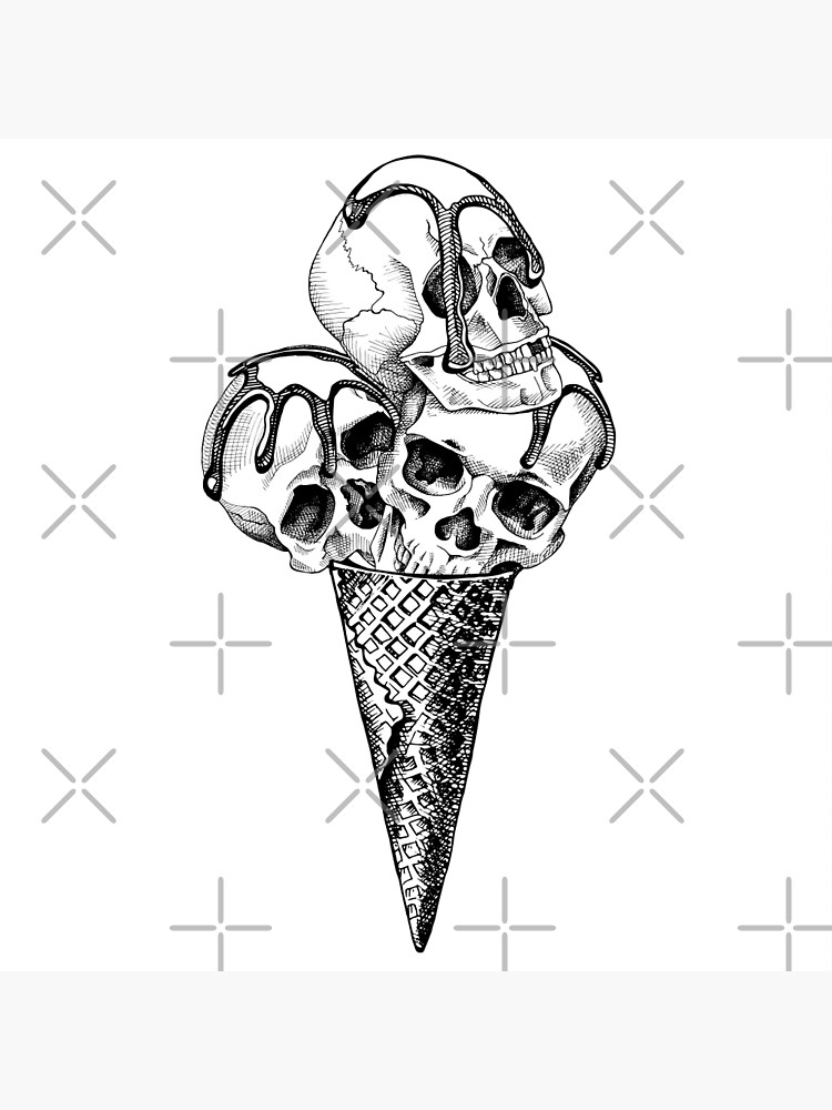 "Ice Cream cone with a Skulls" Art Print by trendtis Redbubble