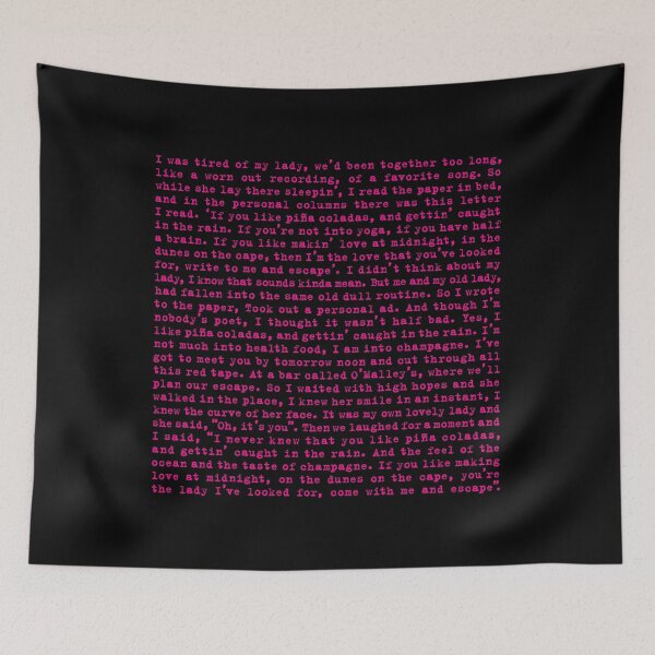 Item preview, Escape (The Pinã Colada Song) - Rupert Holmes - Lyrics v.4 designed and sold by x1brett.