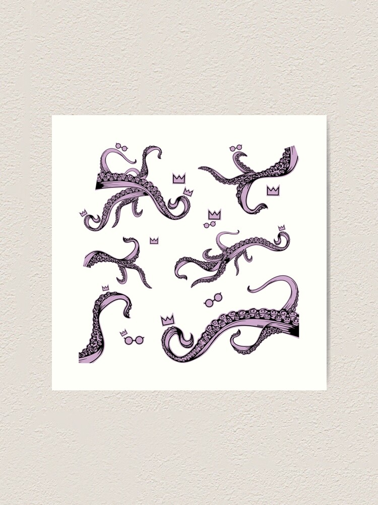 Alternate view of Tentacle Lovecraft Inspired Pattern Art Print