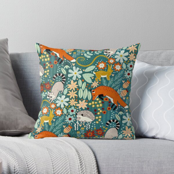 Textured Woodland Pattern Throw Pillow