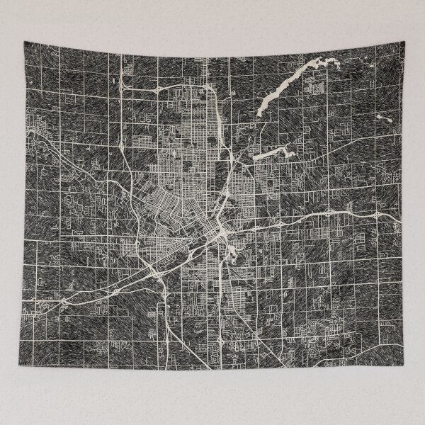 Artikelvorschau, Flint map Michigan Ink lines entworfen und verkauft von InkMaps.