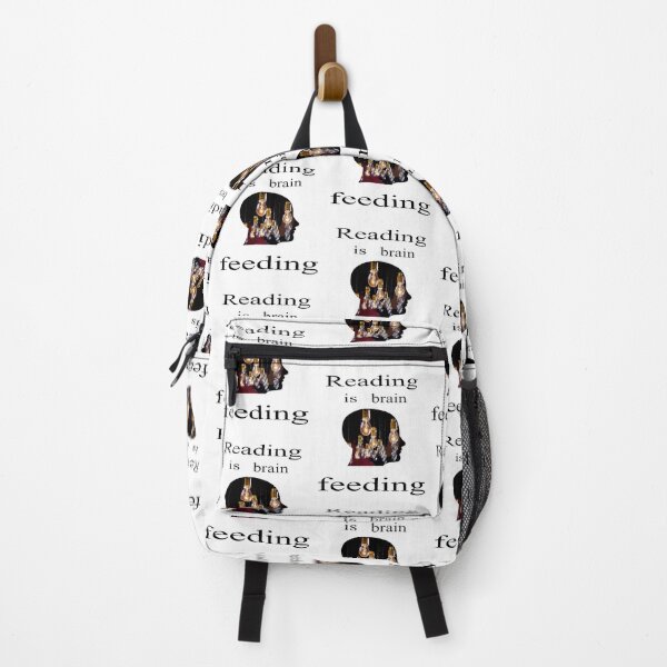 Item preview, reading is brain feeding w designed and sold by CottagePop.