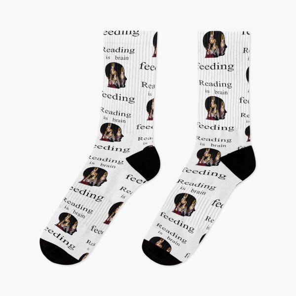Item preview, reading is brain feeding w designed and sold by CottagePop.