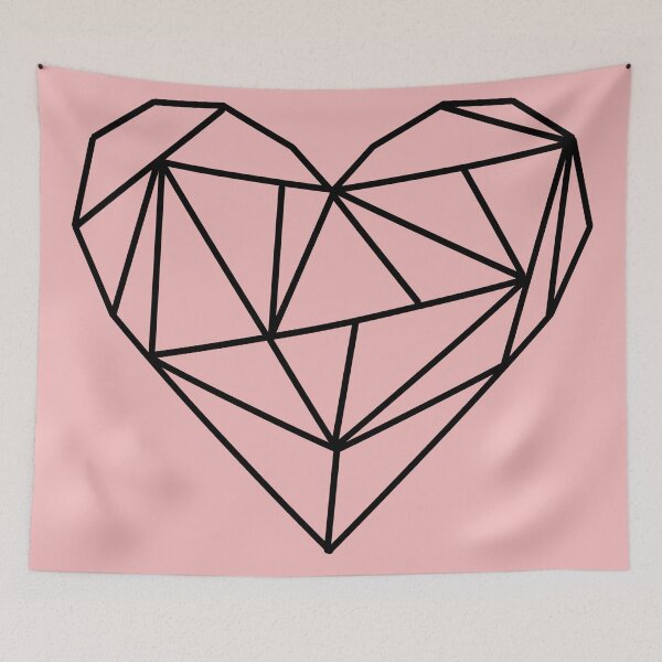 Item preview, Black geometric minimal heart designed and sold by PeachyLitchi.