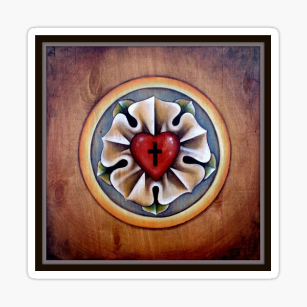 Luther's Rose - natural wood Sticker