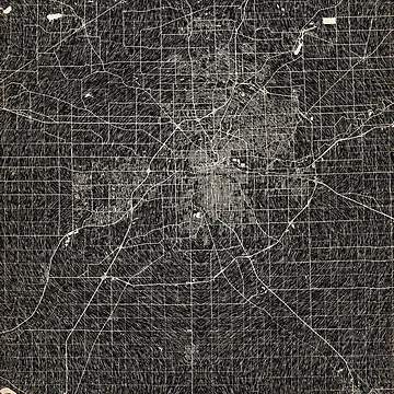 Aperçu de l'œuvre Fort Wayne map Indiana Ink lines 2 de InkMaps