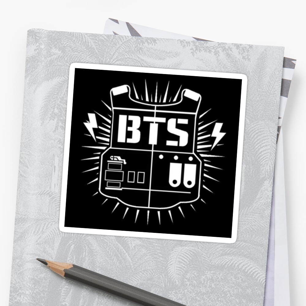 bts logo print sticker by sr235 redbubble