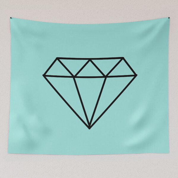 Item preview, Black geometric minimal diamond designed and sold by PeachyLitchi.