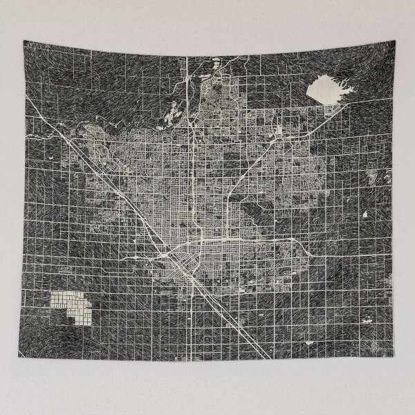 Item preview, Fresno map California ink lines designed and sold by InkMaps.