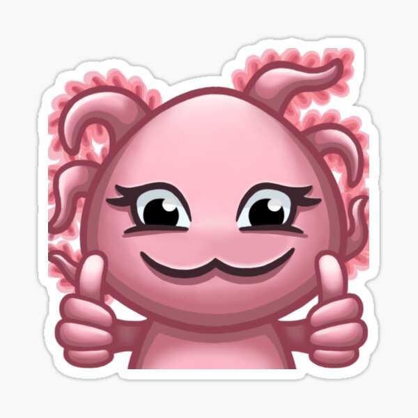 Thumbs Up Axolotl Smiling Sticker