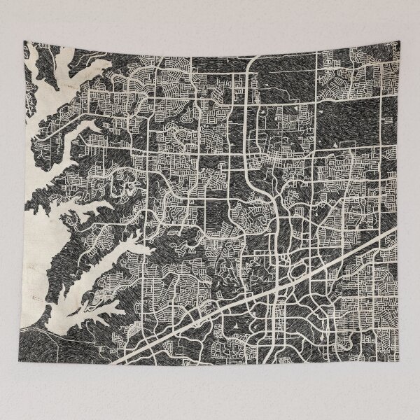 Item preview, Frisco map Texas Ink lines designed and sold by InkMaps.