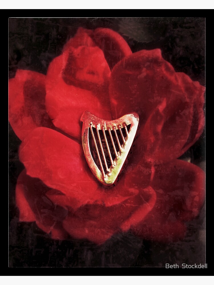 "Rose Harp" Sticker by Harp67 Redbubble