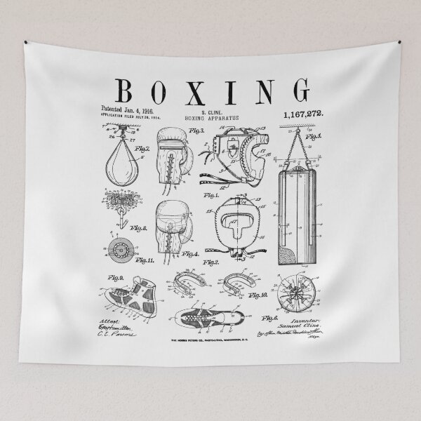 Item preview, Boxing Gloves Pugilist Boxer Vintage Patent Drawing Print designed and sold by GrandeDuc.