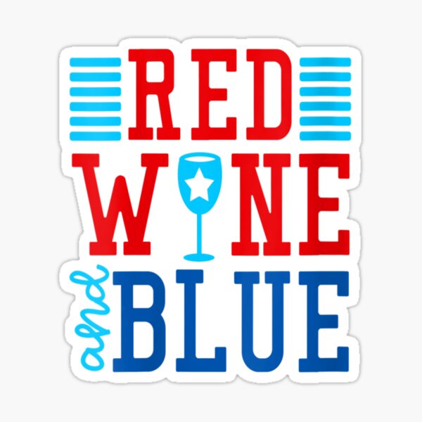 "Womens Red Wine and Blue July 4th USA Flag" Sticker for Sale by