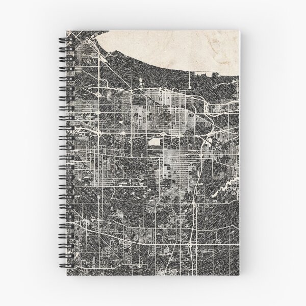 Aperçu de l'œuvre Gary map Indiana Ink lines créée et vendue par InkMaps.
