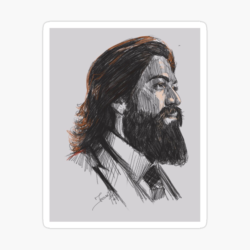K G F Rocking star yash  Celebrity drawings Kgf drawing images  Watercolor portrait tutorial
