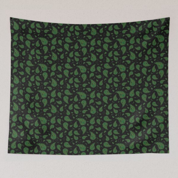 Item preview, Stained Glass Paisley - Green on Black designed and sold by KizzyW.