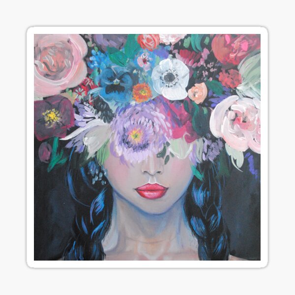 Her Thoughts Burst and Bloomed Sticker