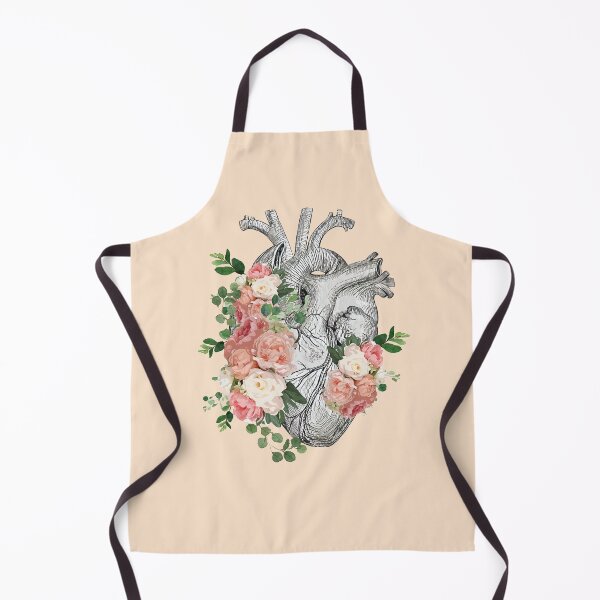 Item preview, Human heart and roses, anatomy illustration art, drawing of human heart with flowers designed and sold by Collagedream.