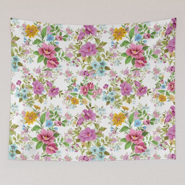 Item preview, Colorful Flower Pattern - White bg designed and sold by The Retrofits.