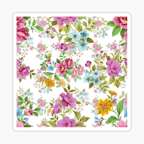 Artikelvorschau, Buntes Blumenmuster - Weiß bg entworfen und verkauft von The Retrofits.