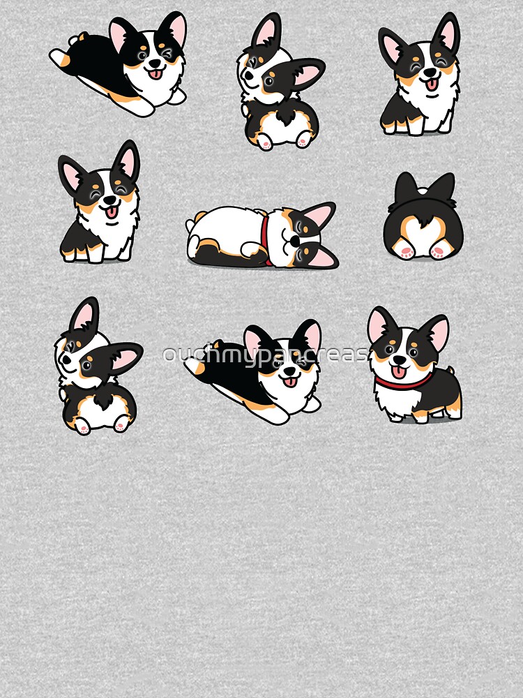 Imagen 7 de 7, Camiseta clásica con la obra Kawaii Corgi tricolor, diseñada y vendida por ouchmypancreas.