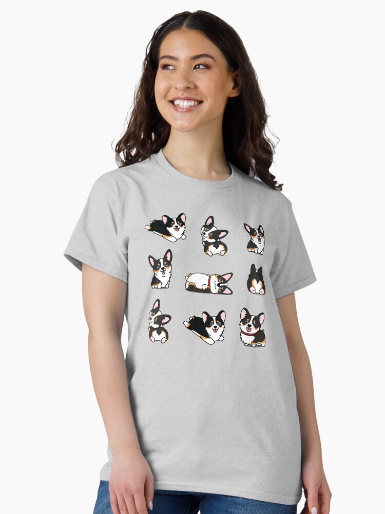 Imagen 1 de 7, Camiseta clásica con la obra Kawaii Corgi tricolor, diseñada y vendida por ouchmypancreas.