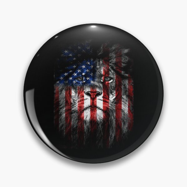 Item preview, Lion T-ShirtLion Head with USA flag ( Black only) designed and sold by WachuBee.