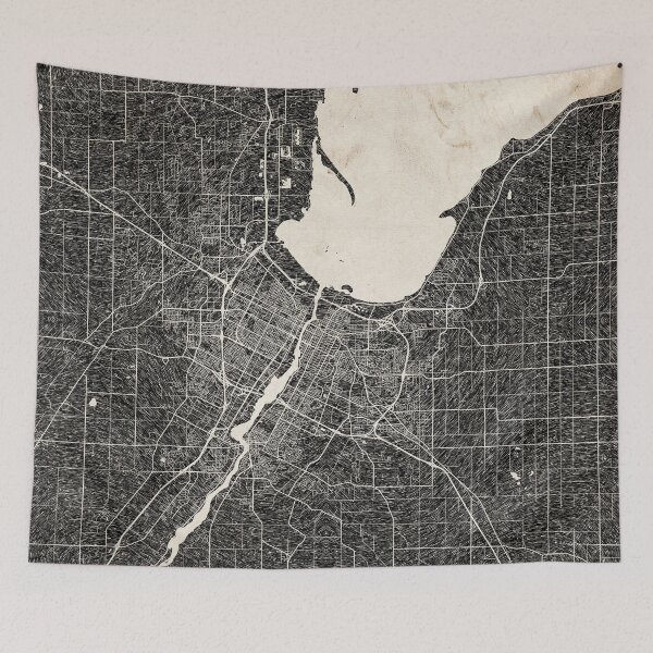 Item preview, Green Bay map Wisconsin Ink lines designed and sold by InkMaps.