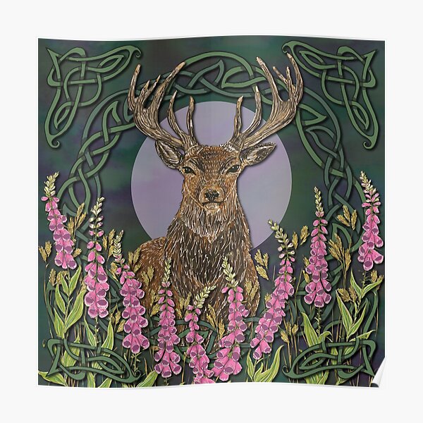 Celtic Stag Poster