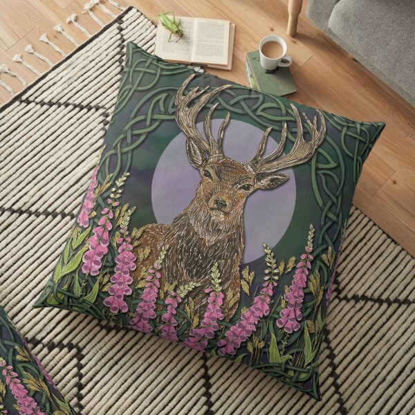 Celtic Stag Floor Pillow