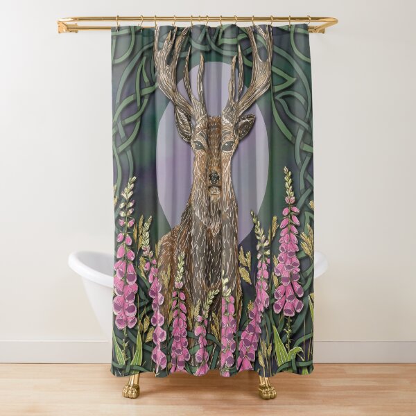Celtic Stag Shower Curtain