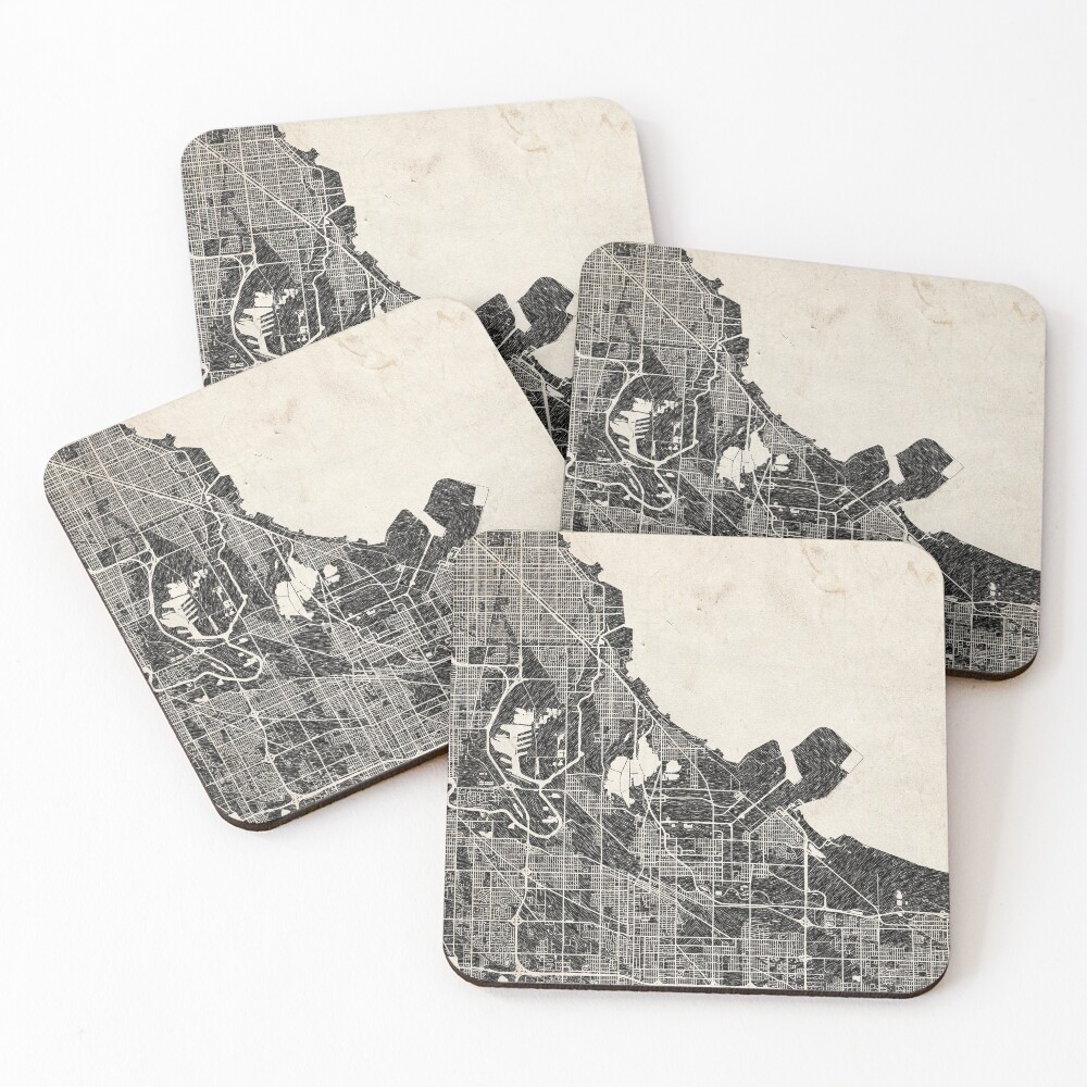 Aperçu de l'œuvre Dessous de verre (lot de 4) créée et vendue par InkMaps.