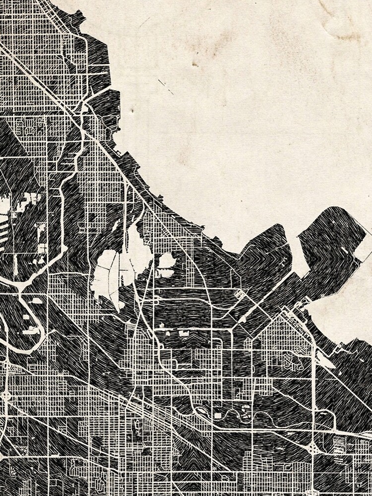 Aperçu 4 sur 4. Coque iPhone avec l'œuvre Hammond map Indiana ink lines créée et vendue par InkMaps.