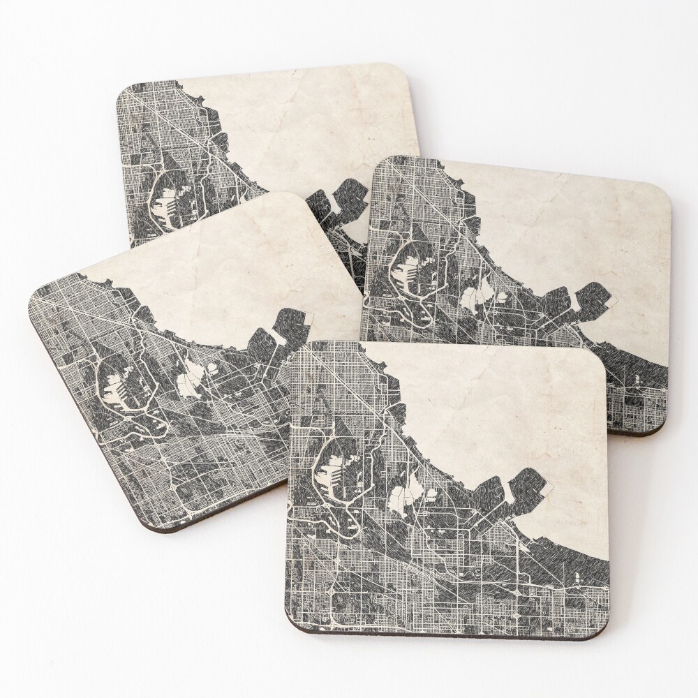 Aperçu de l'œuvre Dessous de verre (lot de 4) créée et vendue par InkMaps.