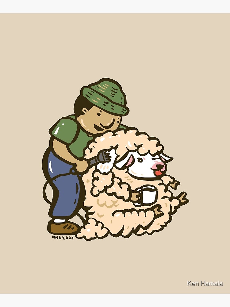 Discover Sheep shearing cartoon #2 Kitchen Apron