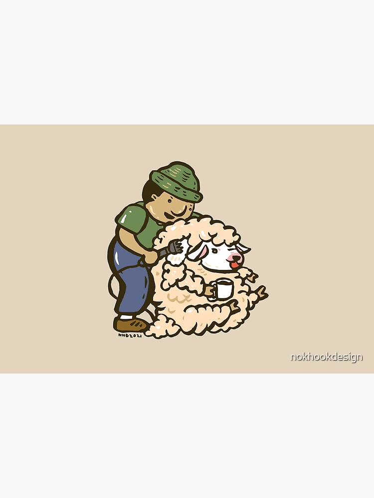 Disover Sheep shearing cartoon #2 Bath Mat