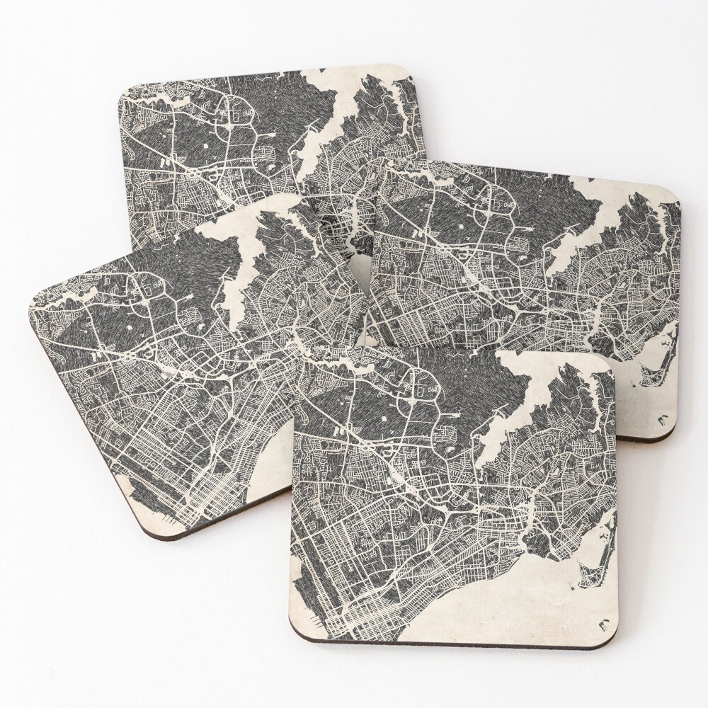 Aperçu de l'œuvre Dessous de verre (lot de 4) créée et vendue par InkMaps.