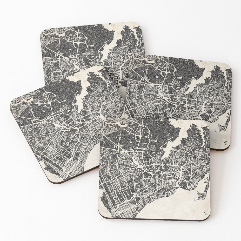 Aperçu de l'œuvre Dessous de verre (lot de 4) créée et vendue par InkMaps.