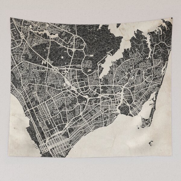 Item preview, Hampton map Virginia ink maps designed and sold by InkMaps.