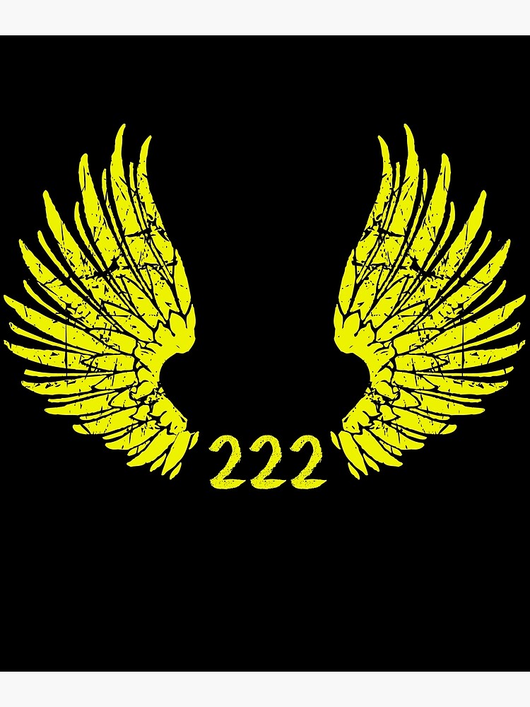 Disover 222 angel number yellow gift Premium Matte Vertical Poster