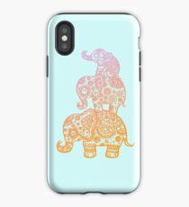 Elefantenfamilie in Farbe iPhone-Hülle & Cover