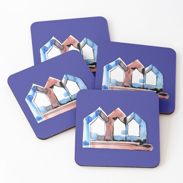 Item preview, 3 Watercolor Houses on Deep Blue Board "Paper Drawings/Paintings" designed and sold by Istvan Ocztos.